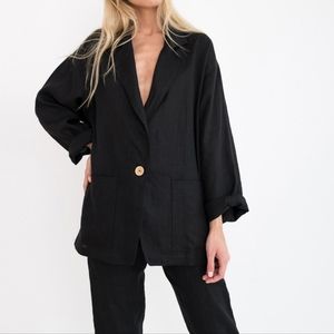 VALERIE Linen Blazer / Oversized, lilac, sz L